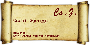 Csehi Györgyi névjegykártya